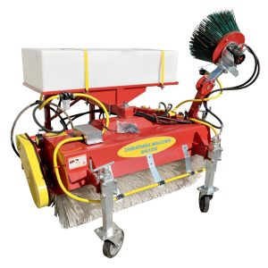 Zamiatarka 120cm do Ciągnika Kosz Pojemnik Nawadniający Szczotka Boczna 4Farmer